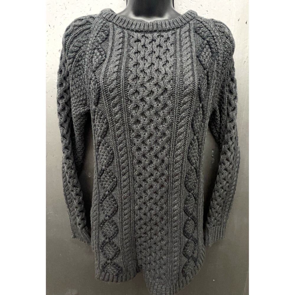 L.L. Bean Women's Dark Gray Cable Knit Sweater